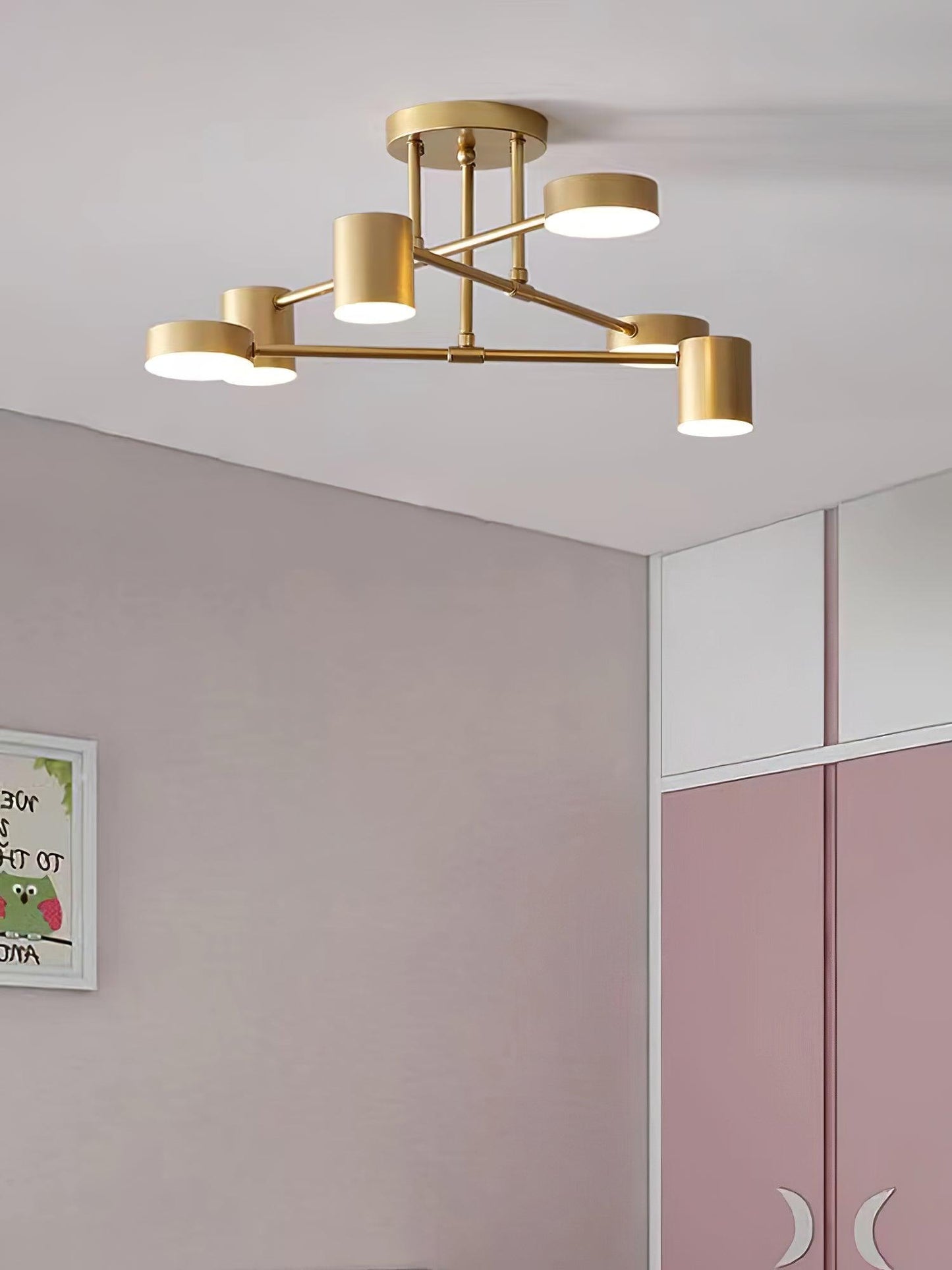 Sputnik Plafondlamp 6-armen LED Metalen Frame Ø57cm Goud Zwart Wit 36W dimbaar Mid-Century Scandinavische eetkamer woonkamer entree modern design