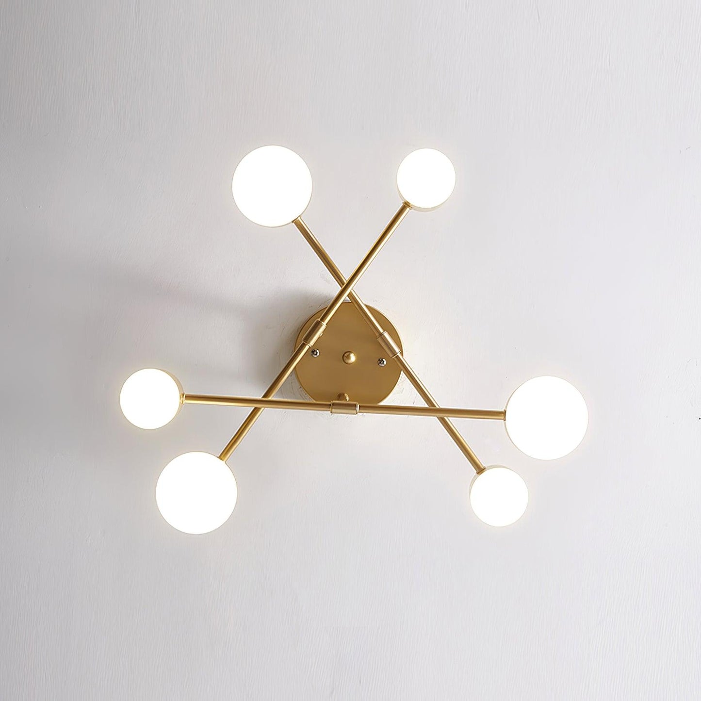 Sputnik Plafondlamp 6-armen LED Metalen Frame Ø57cm Goud Zwart Wit 36W dimbaar Mid-Century Scandinavische eetkamer woonkamer entree modern design