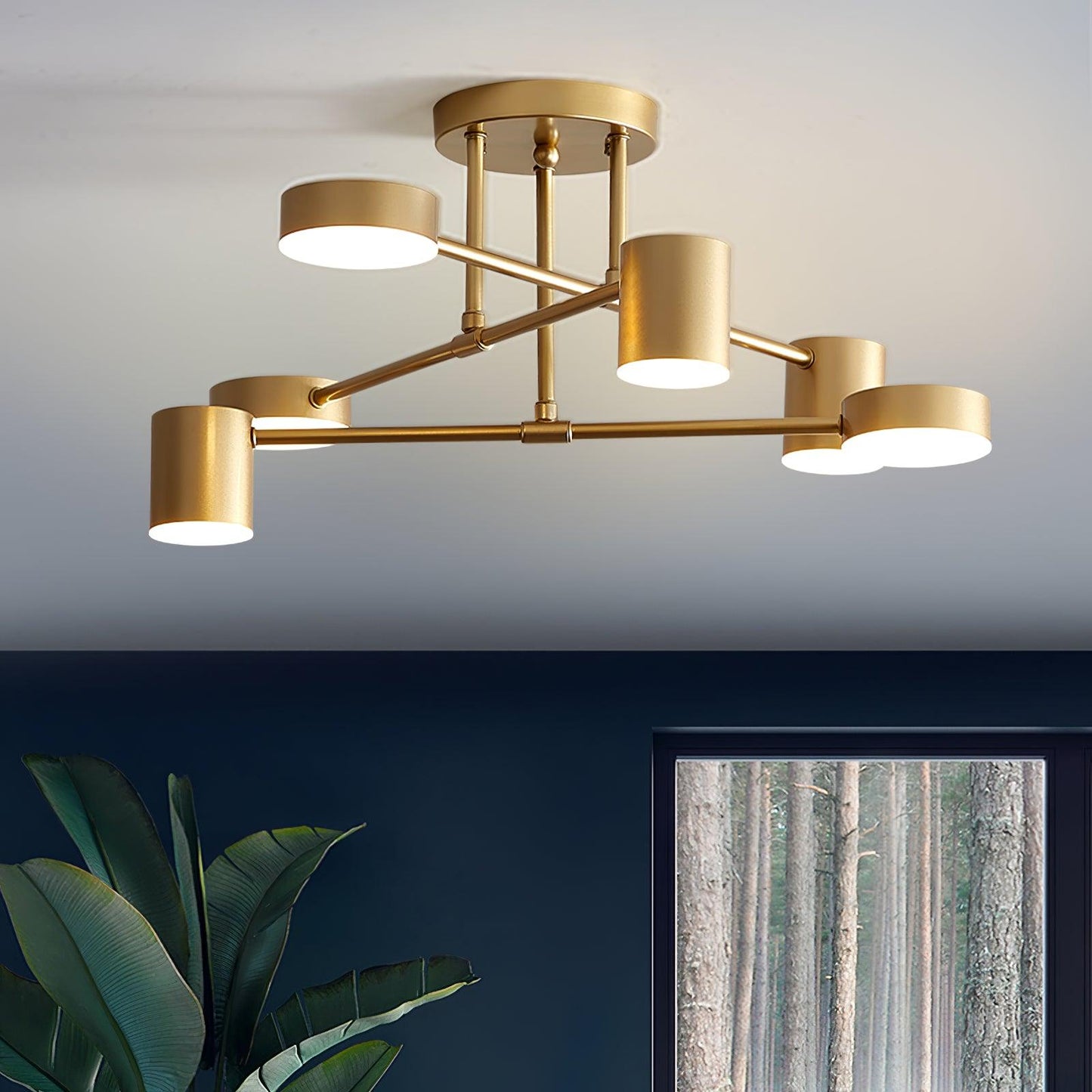 Sputnik Plafondlamp 6-armen LED Metalen Frame Ø57cm Goud Zwart Wit 36W dimbaar Mid-Century Scandinavische eetkamer woonkamer entree modern design