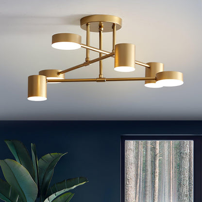 Sputnik Plafondlamp 6-armen LED Metalen Frame Ø57cm Goud Zwart Wit 36W dimbaar Mid-Century Scandinavische eetkamer woonkamer entree modern design