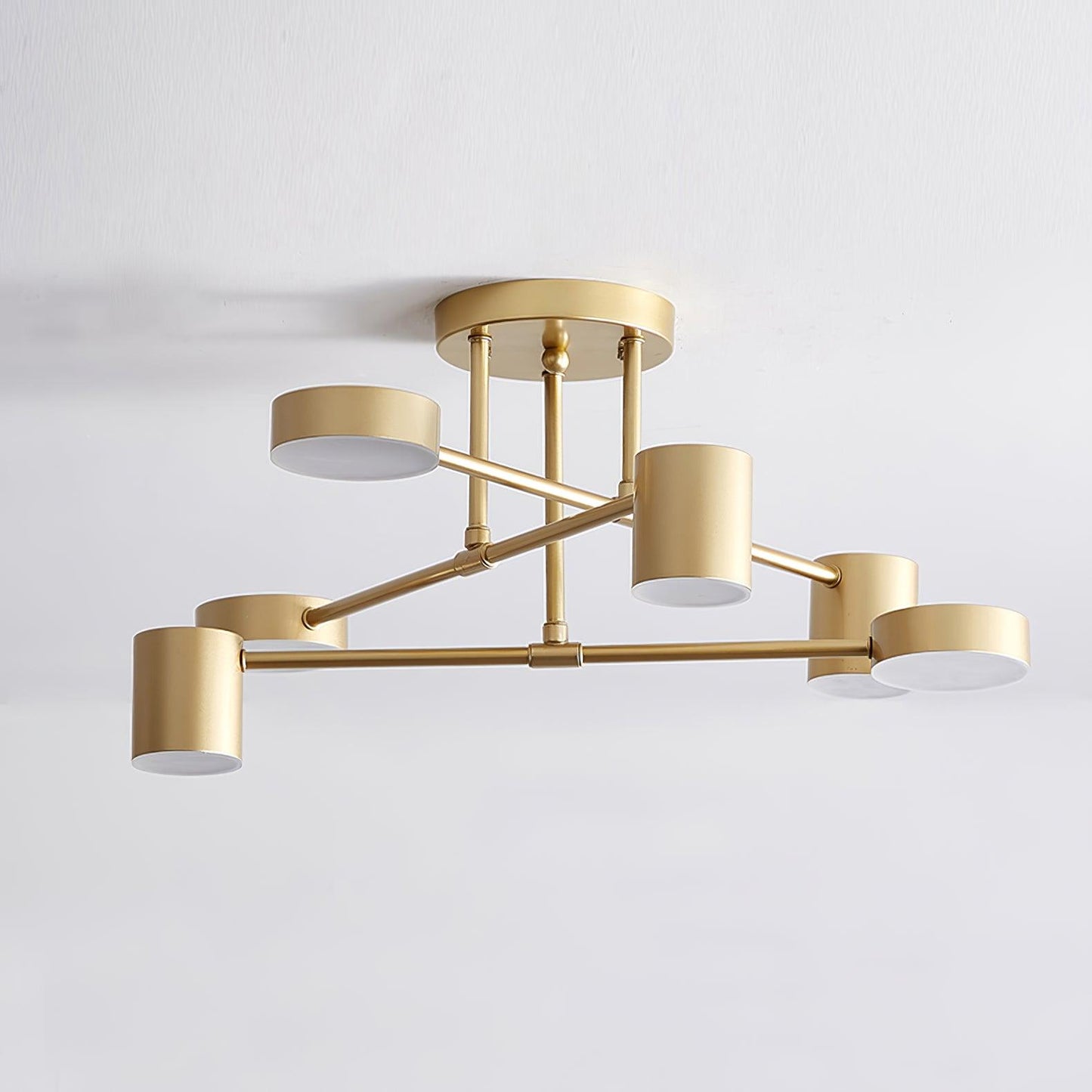 Sputnik Plafondlamp 6-armen LED Metalen Frame Ø57cm Goud Zwart Wit 36W dimbaar Mid-Century Scandinavische eetkamer woonkamer entree modern design
