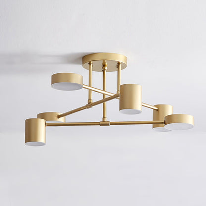 Sputnik Plafondlamp 6-armen LED Metalen Frame Ø57cm Goud Zwart Wit 36W dimbaar Mid-Century Scandinavische eetkamer woonkamer entree modern design