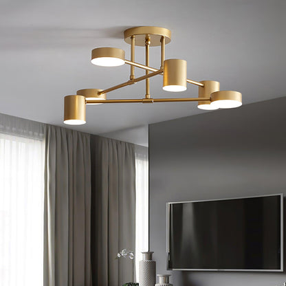 Sputnik Plafondlamp 6-armen LED Metalen Frame Ø57cm Goud Zwart Wit 36W dimbaar Mid-Century Scandinavische eetkamer woonkamer entree modern design