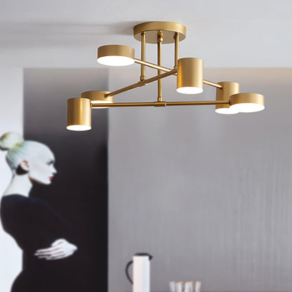Sputnik Plafondlamp 6-armen LED Metalen Frame Ø57cm Goud Zwart Wit 36W dimbaar Mid-Century Scandinavische eetkamer woonkamer entree modern design