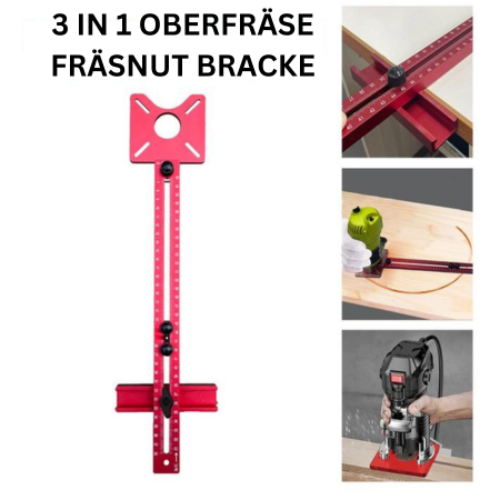 Verstelbare Freeshouder 3-in-1 voor Houtbewerking Aluminium Groefsnijder Tool