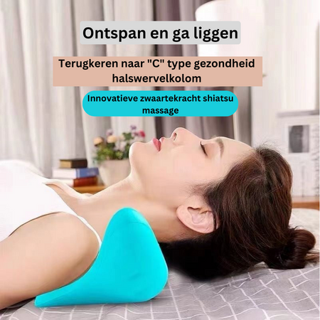 Nekmassagekussen Ergonomisch EVA Blauw 21.5x20x11cm Nekstretch Ontspanning