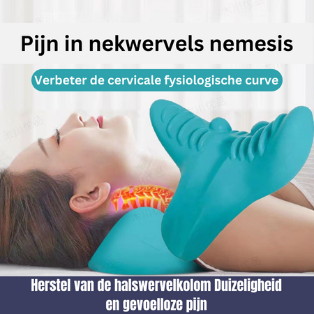Nekmassagekussen Ergonomisch EVA Blauw 21.5x20x11cm Nekstretch Ontspanning