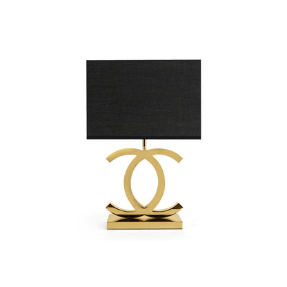 Roestvrij Stalen Tafellamp met Stoffen Kap – Luxe Designlamp Goud/Chroom met Zwart/Wit – E26/E27 Fitting – Ø36.5×H62cm