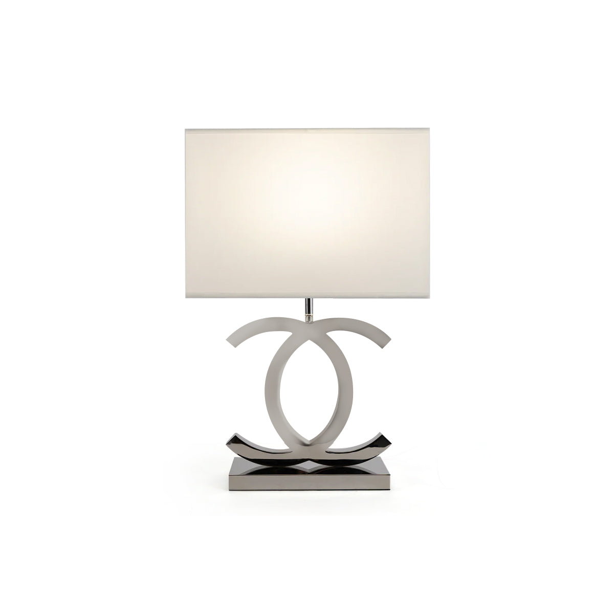 Roestvrij Stalen Tafellamp met Stoffen Kap – Luxe Designlamp Goud/Chroom met Zwart/Wit – E26/E27 Fitting – Ø36.5×H62cm