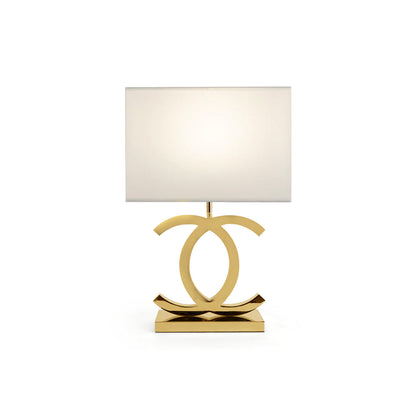 Roestvrij Stalen Tafellamp met Stoffen Kap – Luxe Designlamp Goud/Chroom met Zwart/Wit – E26/E27 Fitting – Ø36.5×H62cm