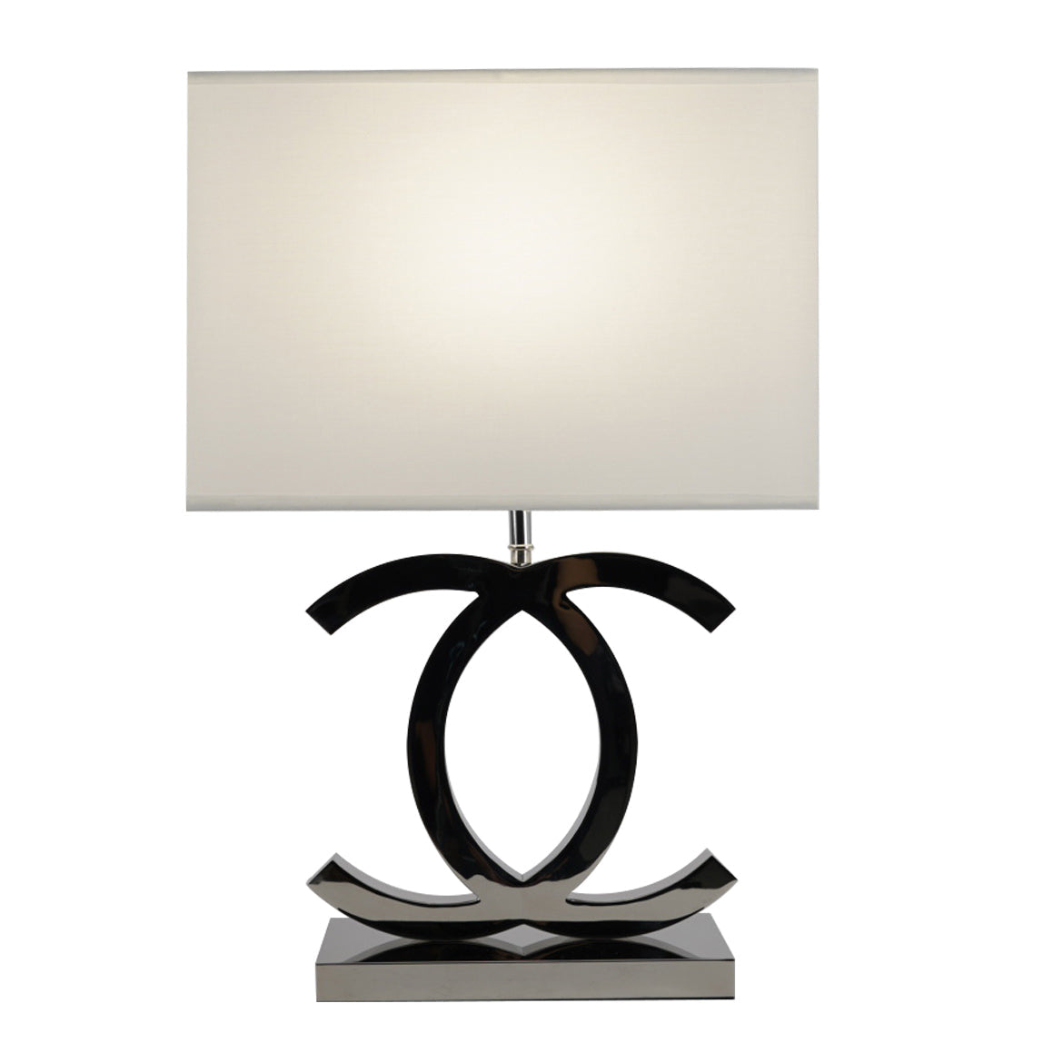 Roestvrij Stalen Tafellamp met Stoffen Kap – Luxe Designlamp Goud/Chroom met Zwart/Wit – E26/E27 Fitting – Ø36.5×H62cm