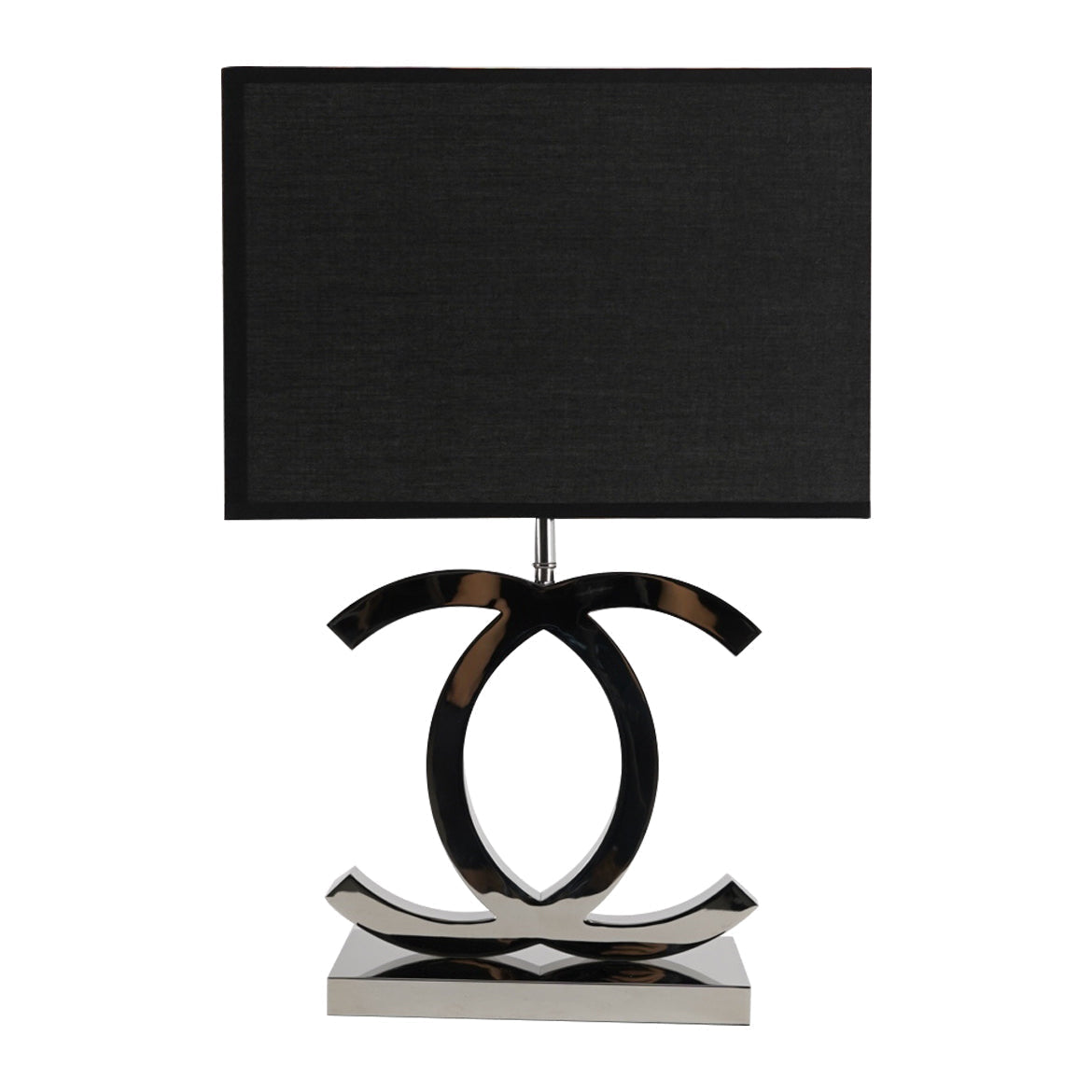 Roestvrij Stalen Tafellamp met Stoffen Kap – Luxe Designlamp Goud/Chroom met Zwart/Wit – E26/E27 Fitting – Ø36.5×H62cm