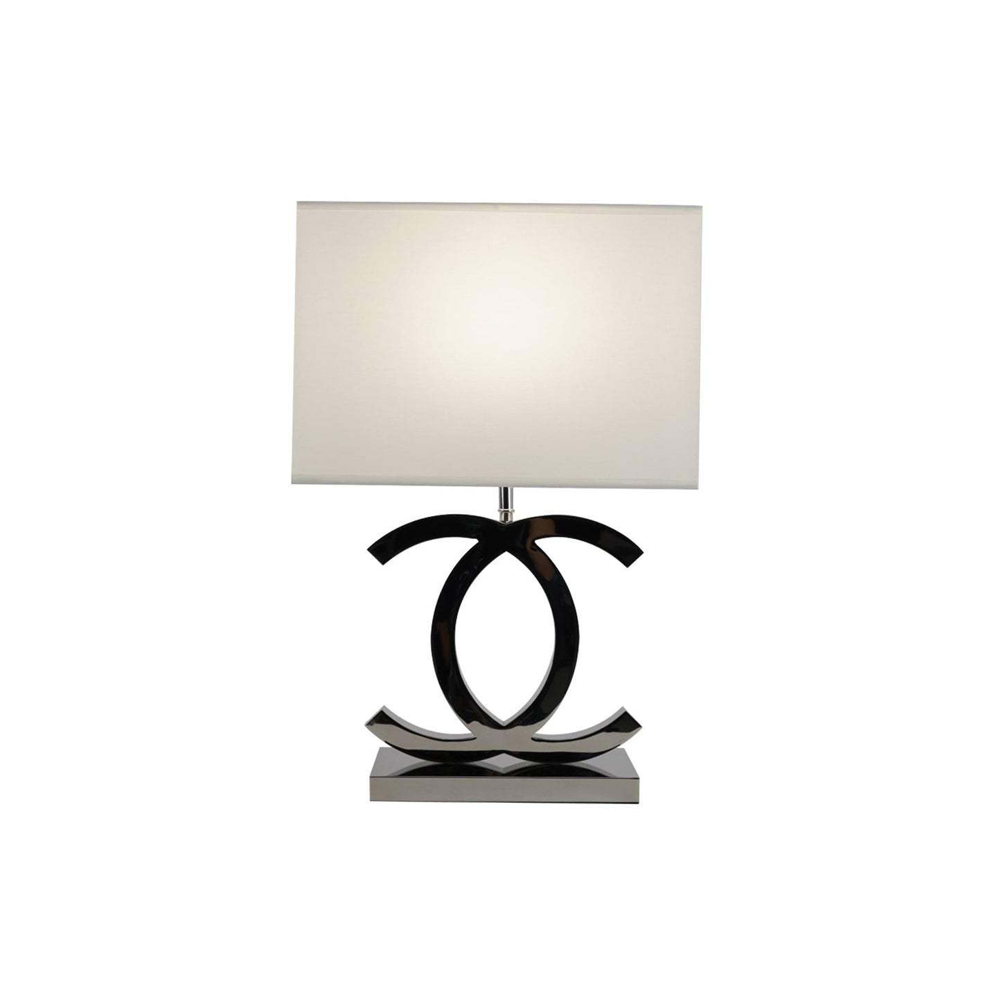 Roestvrij Stalen Tafellamp met Stoffen Kap – Luxe Designlamp Goud/Chroom met Zwart/Wit – E26/E27 Fitting – Ø36.5×H62cm