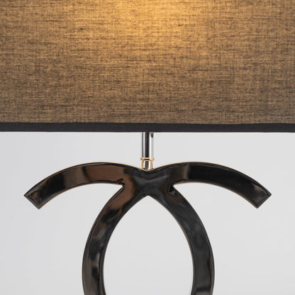 Roestvrij Stalen Tafellamp met Stoffen Kap – Luxe Designlamp Goud/Chroom met Zwart/Wit – E26/E27 Fitting – Ø36.5×H62cm