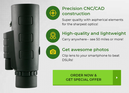 Monoculair Telescoop 10x Vergroting met Smartphonehouder | Compact Outdoorverrekijker HD Optiek Natuur