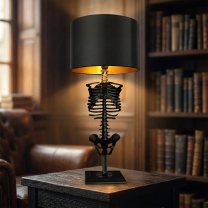 Tafellamp Skelet Gothic Handgemaakt Hout Resin Goud Koper Kunstig Statement Decoratie Donker Romantisch Woonkamer Nachtkastje Sfeer
