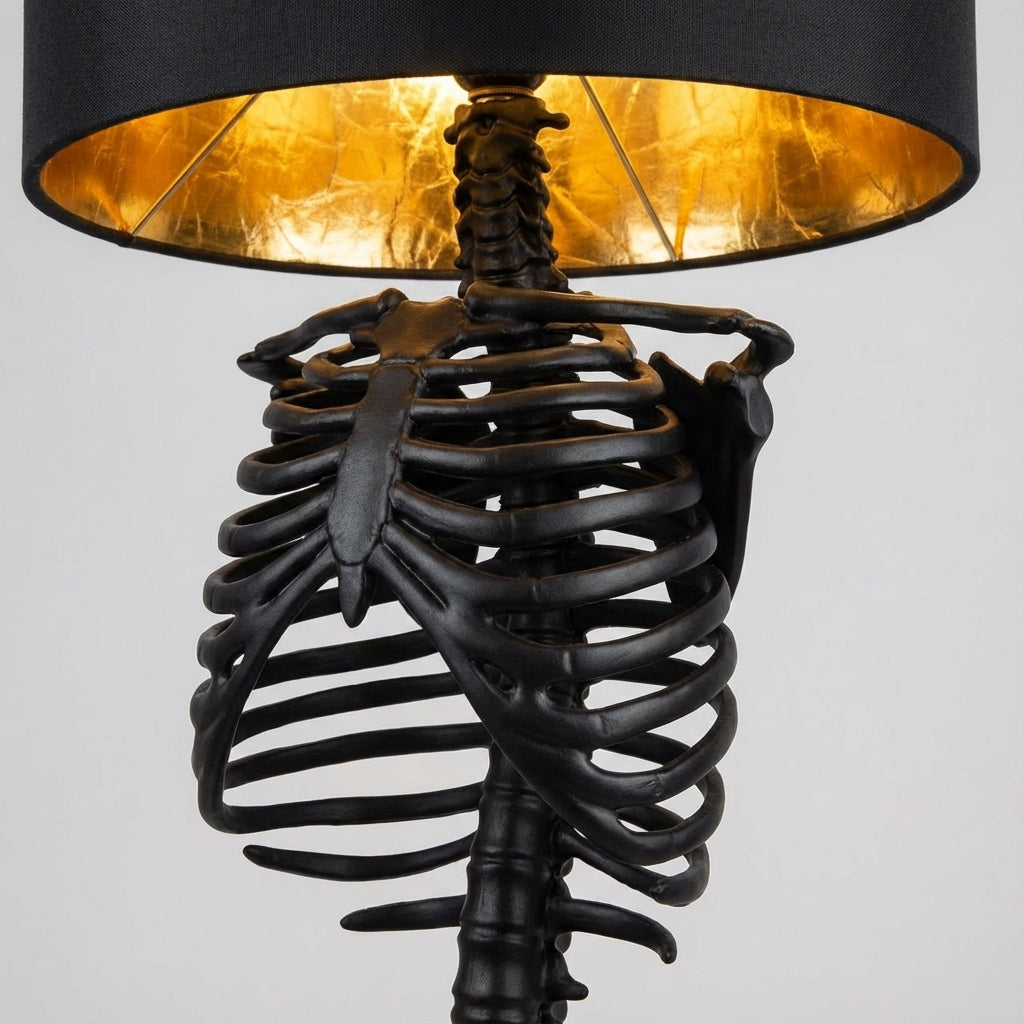 Tafellamp Skelet Gothic Handgemaakt Hout Resin Goud Koper Kunstig Statement Decoratie Donker Romantisch Woonkamer Nachtkastje Sfeer