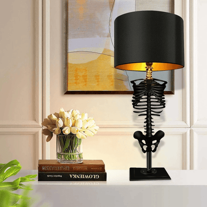 Tafellamp Skelet Gothic Handgemaakt Hout Resin Goud Koper Kunstig Statement Decoratie Donker Romantisch Woonkamer Nachtkastje Sfeer