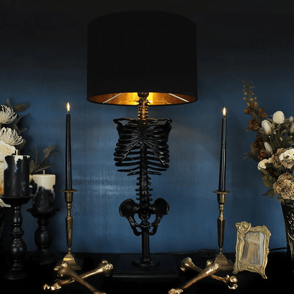 Tafellamp Skelet Gothic Handgemaakt Hout Resin Goud Koper Kunstig Statement Decoratie Donker Romantisch Woonkamer Nachtkastje Sfeer