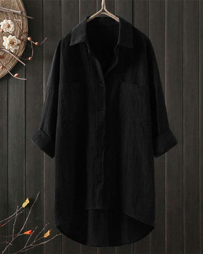 Vrouwelijke Blouse Lange Mouwen Katoen Casual