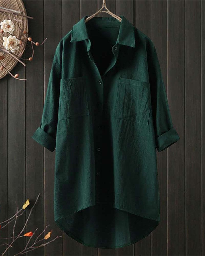 Vrouwelijke Blouse Lange Mouwen Katoen Casual