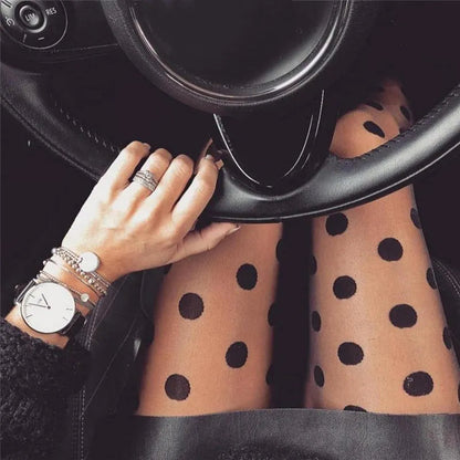 Dames Collant met Rondjes Modieus Design