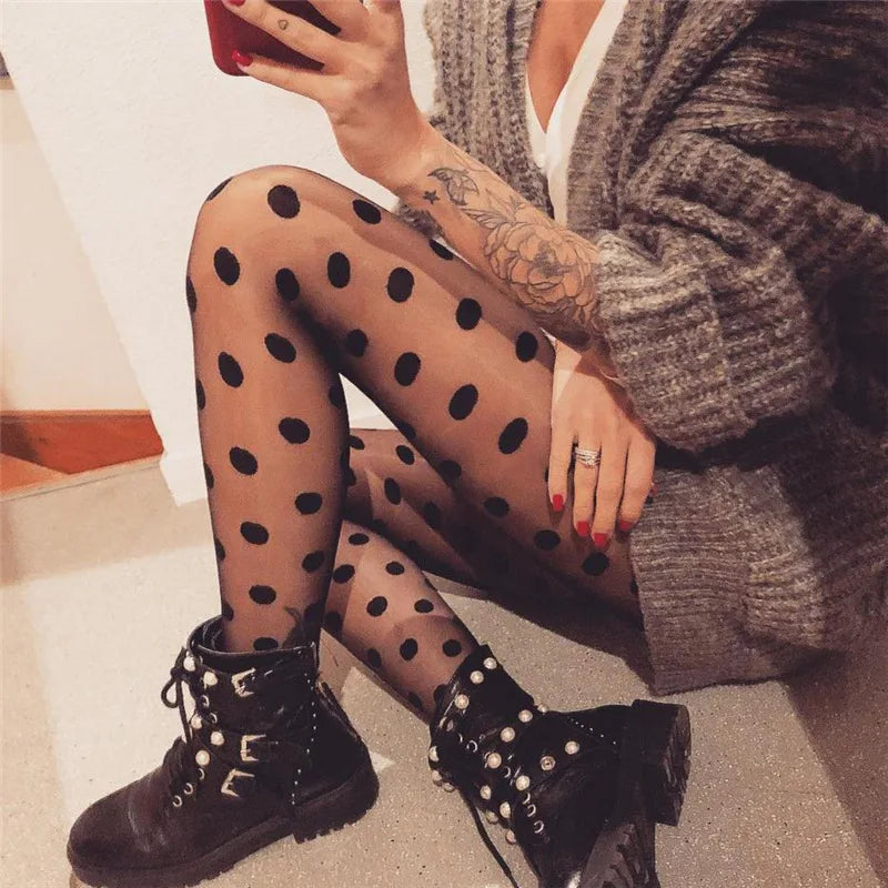Dames Collant met Polkadot Motief