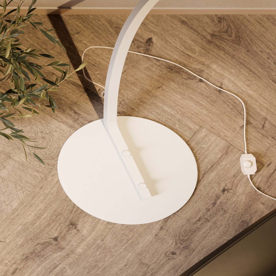 LED Vloerlamp Booglamp Zwart Wit Dimbaar 170cm Modern Design