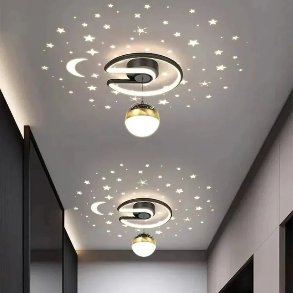 Dimbare LED plafondlamp met sterrenhemel effect en moderne design afwerking voor woonkamer en slaapkamer
