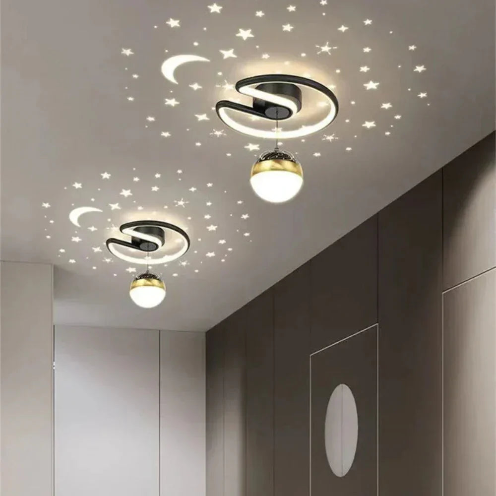 Dimbare LED plafondlamp met sterrenhemel effect en moderne design afwerking voor woonkamer en slaapkamer