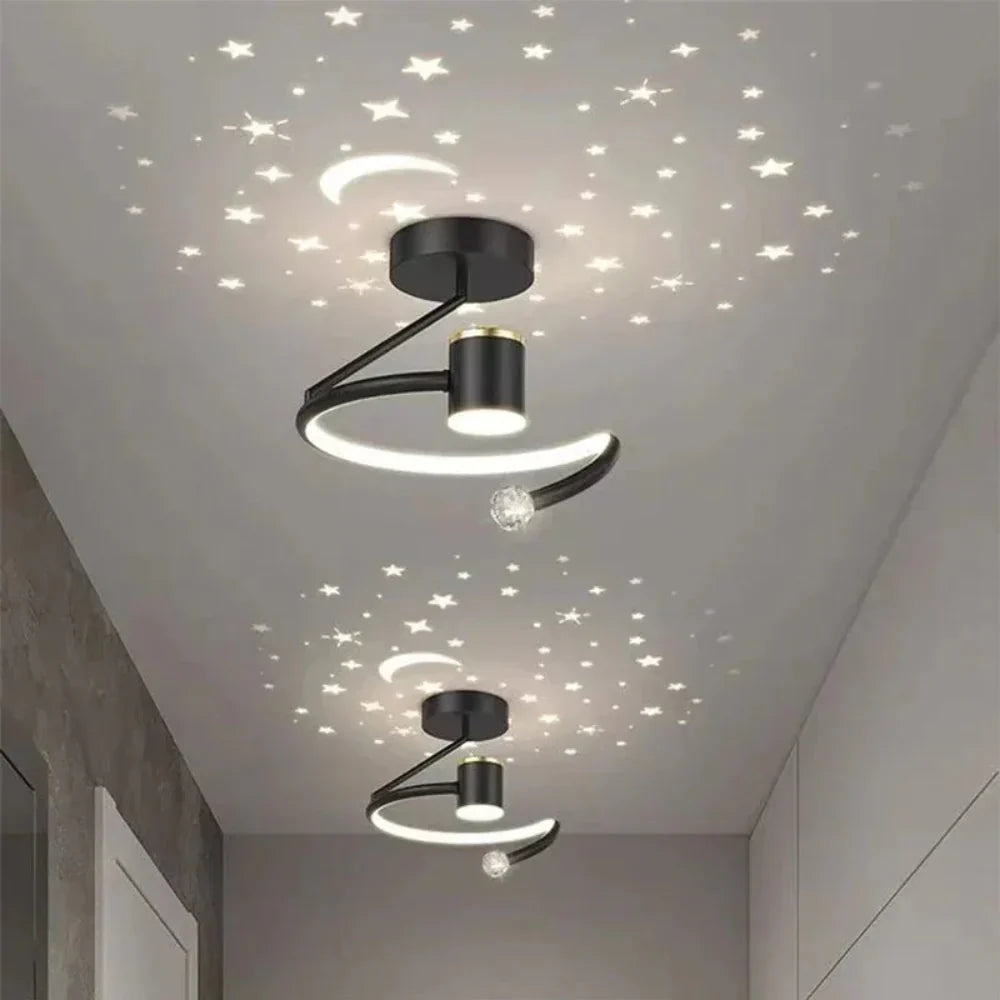 Dimbare LED plafondlamp met sterrenhemel effect en moderne design afwerking voor woonkamer en slaapkamer