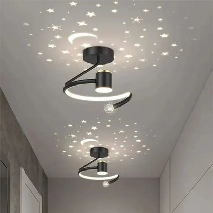 Dimbare LED plafondlamp met sterrenhemel effect en moderne design afwerking voor woonkamer en slaapkamer