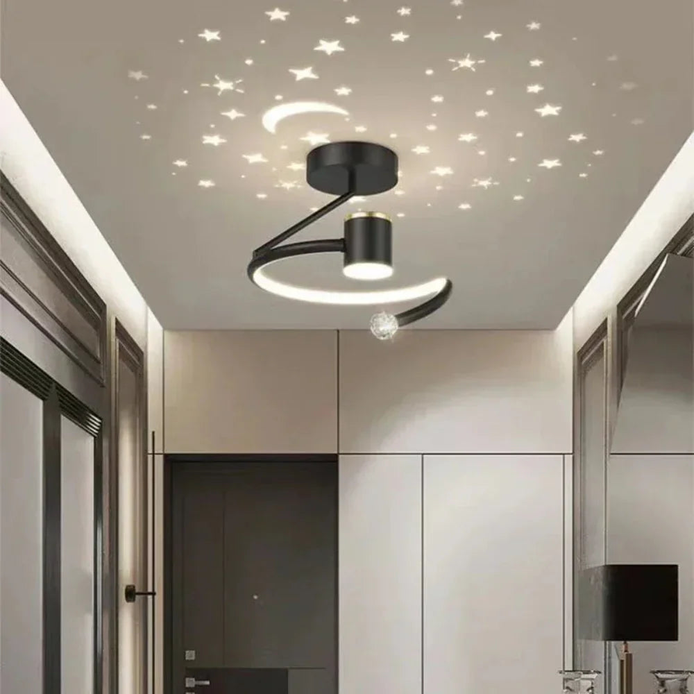 Dimbare LED plafondlamp met sterrenhemel effect en moderne design afwerking voor woonkamer en slaapkamer