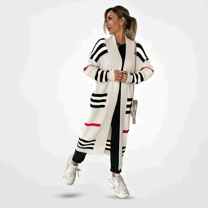 Lange Streepjestrui Cardigan voor Vrouw