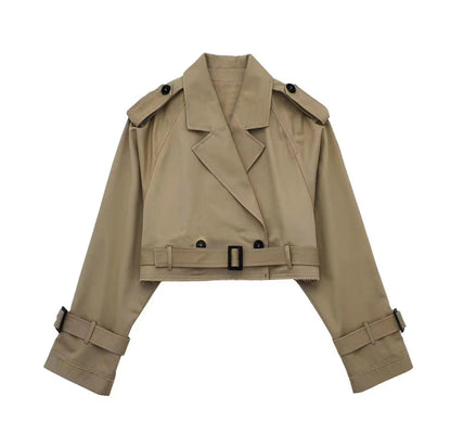 Korte Trenchcoat Elegante Stijl voor Dames - StudioMarella