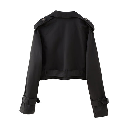 Dames Trenchcoat Kort Elegante Stijl