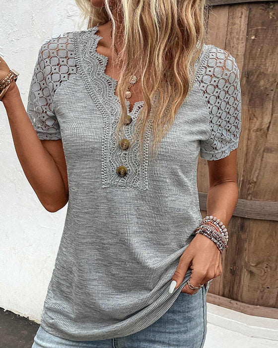 Vrouwelijke Lichte Pizzo Blouse
