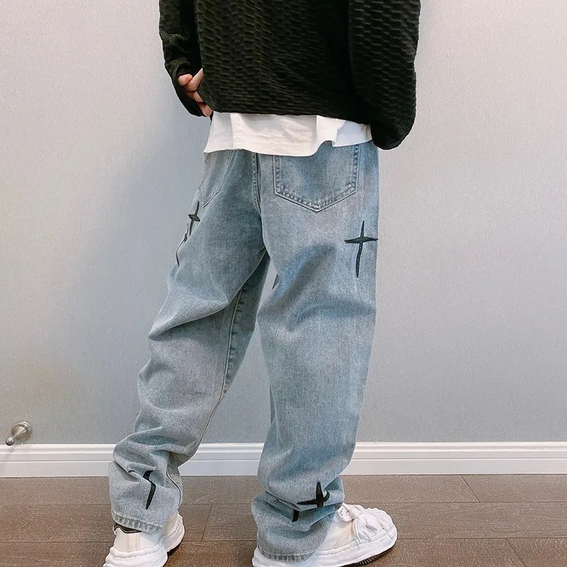 Vintage Jeans voor Mannen Breed en Comfortabel