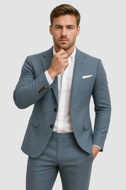 Heren Linnen Pak Slim Fit Blazer Broek Zomer Bruiloft - StudioMarella