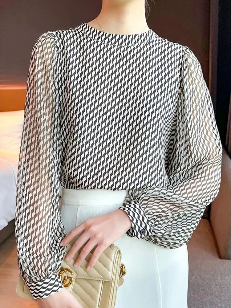 Vrouwelijke Chiffon Blouse Elegante Zomerkleding