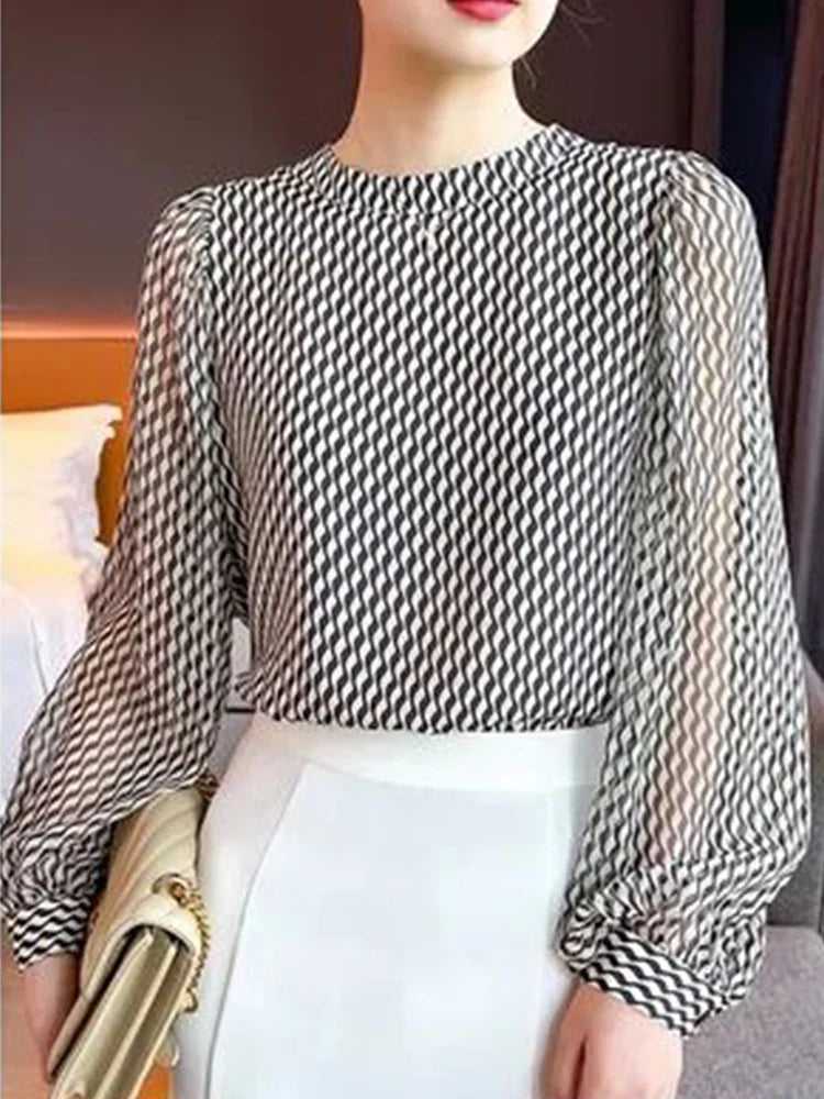 Vrouwelijke Chiffon Blouse Elegante Zomerkleding
