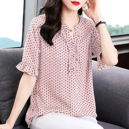 Vrouwelijke Blouse met Polka Dots Zomerse Stijl - StudioMarella