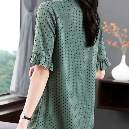 Vrouwelijke Blouse met Polka Dots Zomerse Stijl
