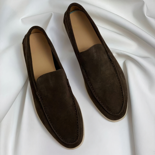 Suède Instappers Heren Leer Platte Loafers Zakelijk Comfortabel Slip-On Schoenen Ronde Neus Casual Stijl