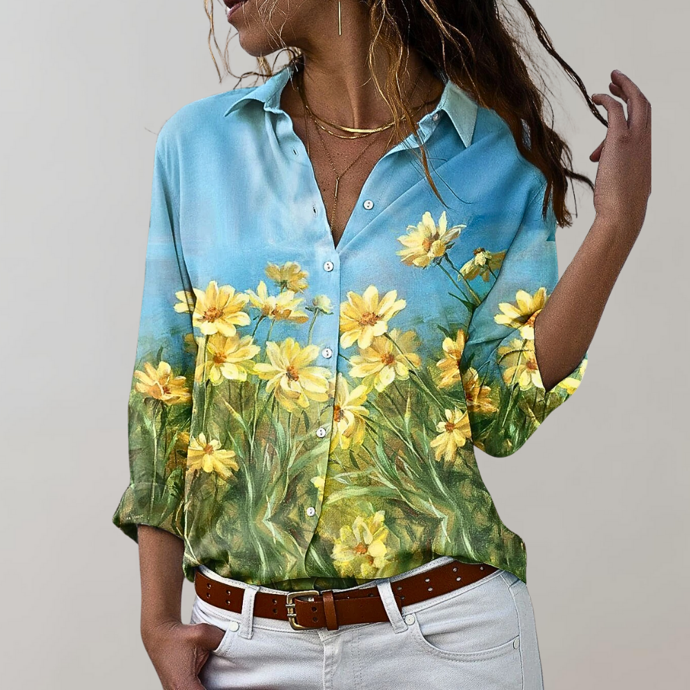 Vrouwelijke Blouse Stijlvol Comfortabel Katoen Model