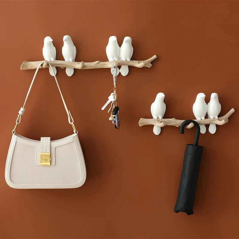 Decoratieve Wandkapstok met Vogelmotief – Stijlvol Harsontwerp voor Hal & Slaapkamer