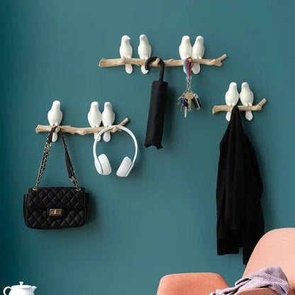 Decoratieve Wandkapstok met Vogelmotief – Stijlvol Harsontwerp voor Hal & Slaapkamer