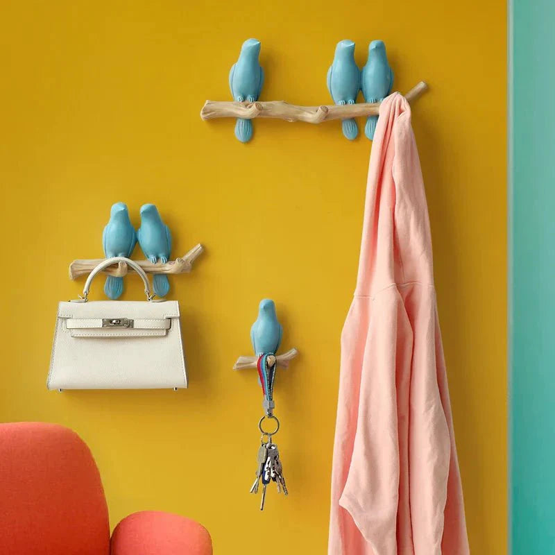 Decoratieve Wandkapstok met Vogelmotief – Stijlvol Harsontwerp voor Hal & Slaapkamer
