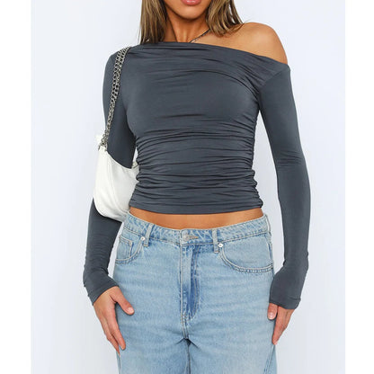 Off Shoulder Top Asymmetrisch Korte Mouw - StudioMarella