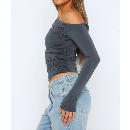 Stijlvolle Off-Shoulder Top | Vrouwen Langsleeve Shirt 2